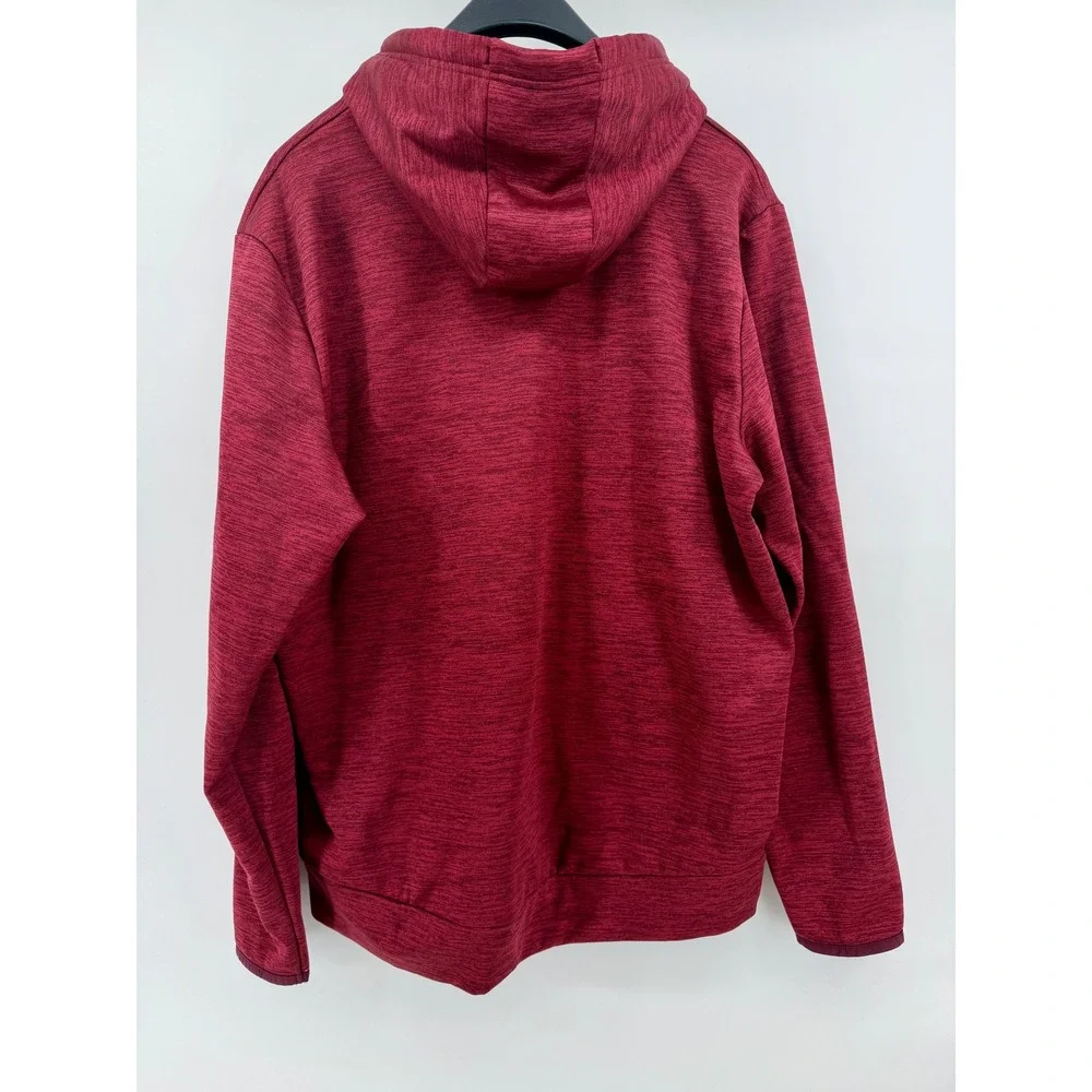 Under Armour Mens Armour Fleece Hoodie Maroon Heather Big Logo Sweatshirt Large - Picture 5 of 5